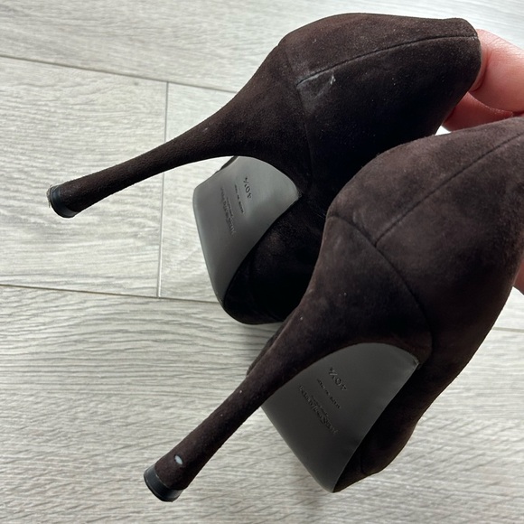 YSL Yves Saint Laurent Brown Suede Pumps Heels - Picture 10 of 12
